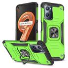 For Realme 9i Magnetic Armor Shockproof TPU + PC Phone Case with Metal Ring Holder(Green) - 1