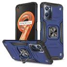 For Realme 9i Magnetic Armor Shockproof TPU + PC Phone Case with Metal Ring Holder(Blue) - 1