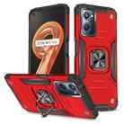 For Realme 9i Magnetic Armor Shockproof TPU + PC Phone Case with Metal Ring Holder(Red) - 1