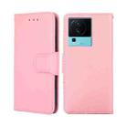 For vivo iQOO Neo7 Crystal Texture Horizontal Flip Leather Phone Case(Pink) - 1