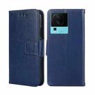 For vivo iQOO Neo7 Crystal Texture Horizontal Flip Leather Phone Case(Royal Blue) - 1