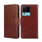 For vivo iQOO Neo7 Crystal Texture Horizontal Flip Leather Phone Case(Brown) - 1