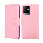 For vivo T2x 5G/Y73t/iQOO Z6x Crystal Texture Horizontal Flip Leather Phone Case(Pink) - 1