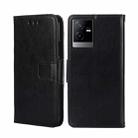 For vivo T2x 5G/Y73t/iQOO Z6x Crystal Texture Horizontal Flip Leather Phone Case(Black) - 1