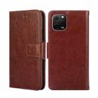 For Huawei nova Y61 Crystal Texture Horizontal Flip Leather Phone Case(Brown) - 1