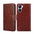 For Honor Play 40 Plus Crystal Texture Horizontal Flip Leather Phone Case(Brown) - 1