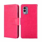 For Nokia X30 5G Crystal Texture Horizontal Flip Leather Phone Case(Rose Red) - 1