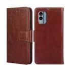 For Nokia X30 5G Crystal Texture Horizontal Flip Leather Phone Case(Brown) - 1