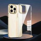 For iPhone 14 Pro Metal Lens Ring Clear PC Phone Case(Gold) - 1