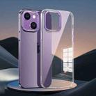 For iPhone 13 Metal Lens Ring Clear PC Phone Case(Deep Purple) - 1