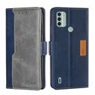 For Nokia C31 Contrast Color Side Buckle Leather Phone Case(Blue+Grey) - 1