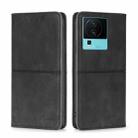 For vivo iQOO Neo7 Cow Texture Magnetic Leather Phone Case(Black) - 1