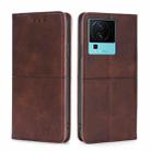 For vivo iQOO Neo7 Cow Texture Magnetic Leather Phone Case(Dark Brown) - 1