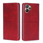 For Realme 9i 5G Global/10 5G Cow Texture Magnetic Leather Phone Case(Red) - 1