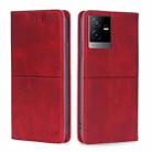 For vivo T2x 5G/Y73t/iQOO Z6x Cow Texture Magnetic Leather Phone Case(Red) - 1