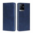 For vivo T2x 5G/Y73t/iQOO Z6x Cow Texture Magnetic Leather Phone Case(Blue) - 1