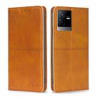 For vivo T2x 5G/Y73t/iQOO Z6x Cow Texture Magnetic Leather Phone Case(Light Brown) - 1