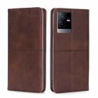 For vivo T2x 5G/Y73t/iQOO Z6x Cow Texture Magnetic Leather Phone Case(Dark Brown) - 1