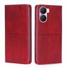 For Honor Play 40 Plus Cow Texture Magnetic Leather Phone Case(Red) - 1