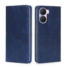 For Honor Play 40 Plus Cow Texture Magnetic Leather Phone Case(Blue) - 1