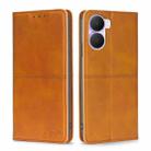 For Honor Play 40 Plus Cow Texture Magnetic Leather Phone Case(Light Brown) - 1