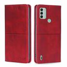 For Nokia C31 Cow Texture Magnetic Leather Phone Case(Red) - 1