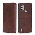 For Nokia C31 Cow Texture Magnetic Leather Phone Case(Dark Brown) - 1