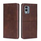 For Nokia X30 5G Cow Texture Magnetic Leather Phone Case(Dark Brown) - 1