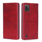 For ZTE Blade A52 Lite Cow Texture Magnetic Leather Phone Case(Red) - 1