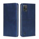 For ZTE Blade A52 Lite Cow Texture Magnetic Leather Phone Case(Blue) - 1