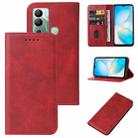 For Infinix Hot 12i Magnetic Closure Leather Phone Case(Red) - 1