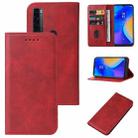 For TCL 20 SE Magnetic Closure Leather Phone Case(Red) - 1