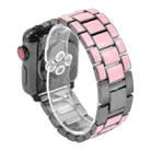 For Apple Watch 5 & 4 40mm / 3 & 2 & 1 38mm Epoxy Metal Watch Band(Pink Grey) - 1