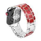 For Apple Watch 5 & 4 40mm / 3 & 2 & 1 38mm Epoxy Metal Watch Band(Red Silver) - 1