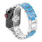 For Apple Watch 5 & 4 40mm / 3 & 2 & 1 38mm Epoxy Metal Watch Band(Blue Silver) - 1