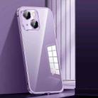 For iPhone 12 Spring Buckle Metal Transparent Phone Case with Lens Protection(Dark Purple) - 1