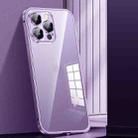 For iPhone 12 Pro Max Spring Buckle Metal Transparent Phone Case with Lens Protection(Dark Purple) - 1