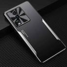 For vivo iQOO Neo7 Blade Series TPU + Alloy Protective Phone Case(Black + Silver) - 1