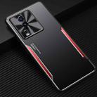 For vivo iQOO Neo7 Blade Series TPU + Alloy Protective Phone Case(Black + Red) - 1