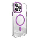 For iPhone 14 Pro Max Lens Protector MagSafe Phone Case(Plum) - 1