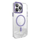 For iPhone 14 Lens Protector MagSafe Phone Case(Purple) - 1