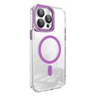 For iPhone 14 Plus Lens Protector MagSafe Phone Case(Plum) - 1