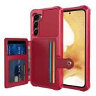 For Samsung Galaxy S23 5G Magnetic Wallet Card Bag Leather Phone Case(Red) - 1