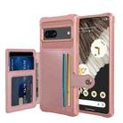 For Google Pixel 7 5G Magnetic Wallet Card Bag Leather Phone Case(Rose Gold) - 1