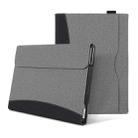 For Microsoft Surface Pro 10 / 9 Cloth Texture Stitching Leather Tablet Case(Black Grey) - 1