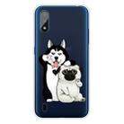 For Galaxy A01 Shockproof Painted Transparent TPU Protective Case(Selfie Dog) - 1