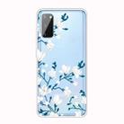 For Galaxy A41 Shockproof Painted Transparent TPU Protective Case(Magnolia Flower) - 1