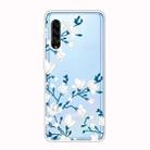 For Galaxy A90 5G Shockproof Painted Transparent TPU Protective Case(Magnolia Flower) - 1