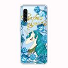 For Galaxy A90 5G Shockproof Painted Transparent TPU Protective Case(Blue Flower Unicorn) - 1