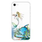 For iPhone SE 2022 / SE 2020 Shockproof Painted Transparent TPU Protective Case(Mermaid) - 1